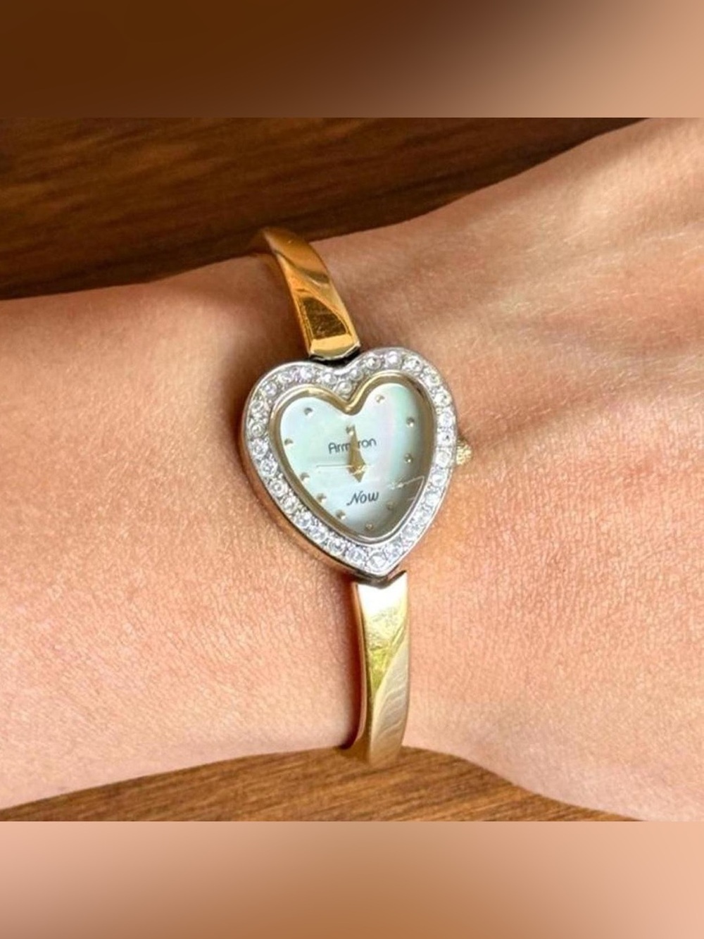 Armitron heart shaped watch with diamond accents untested